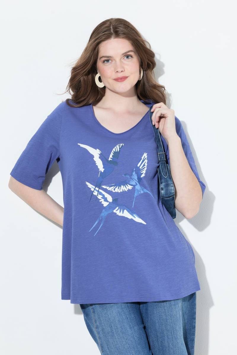 Große Größen T-Shirt, Damen, blau, Größe: 42/44, Baumwolle, Ulla Popken von Ulla Popken