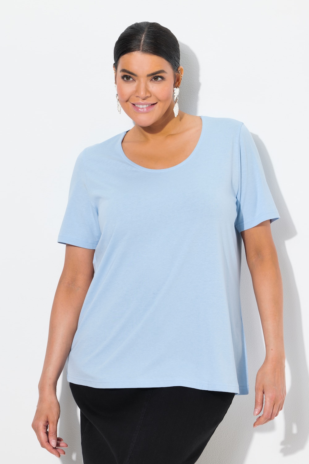 Große Größen T-Shirt, Damen, blau, Größe: 46/48, Baumwolle/Synthetische Fasern, Ulla Popken von Ulla Popken