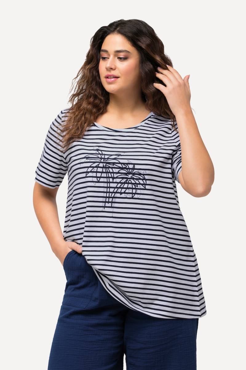 Große Größen T-Shirt, Damen, blau, Größe: 50/52, Baumwolle, Ulla Popken von Ulla Popken