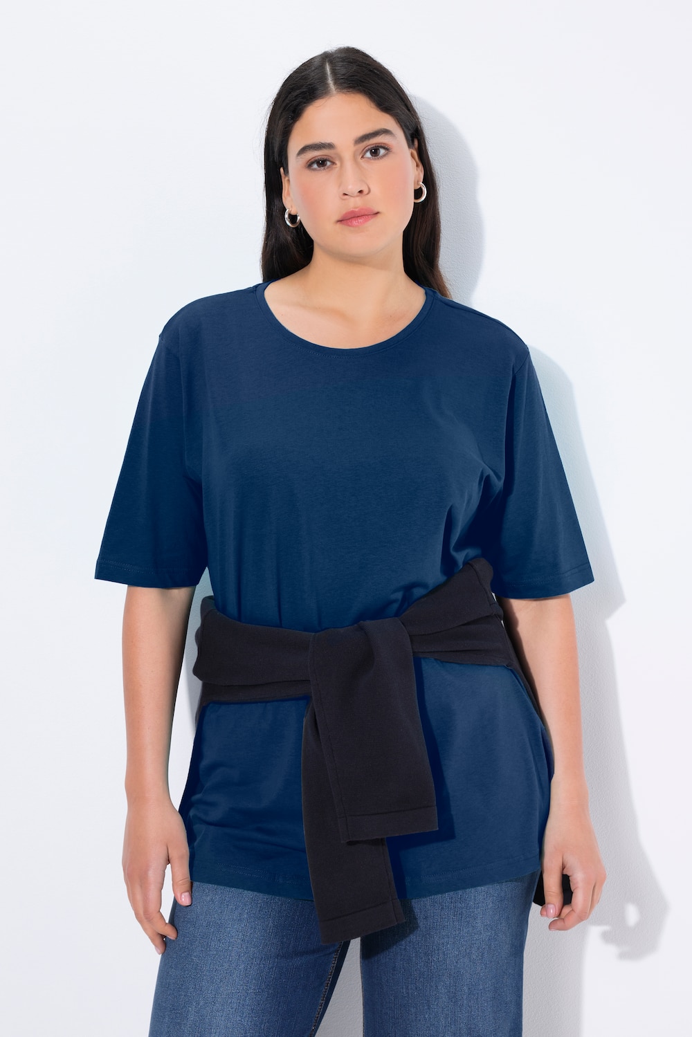 Große Größen T-Shirt, Damen, blau, Größe: 54/56, Baumwolle, Ulla Popken von Ulla Popken