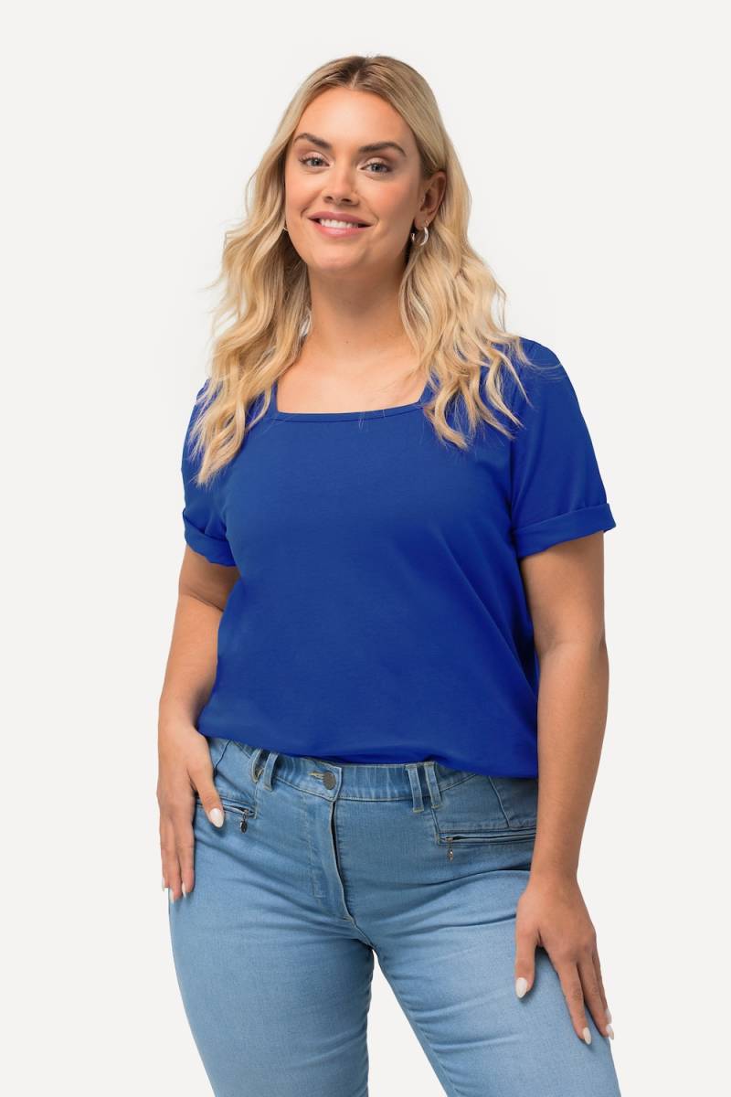 Große Größen T-Shirt, Damen, blau, Größe: 62/64, Baumwolle, Ulla Popken von Ulla Popken
