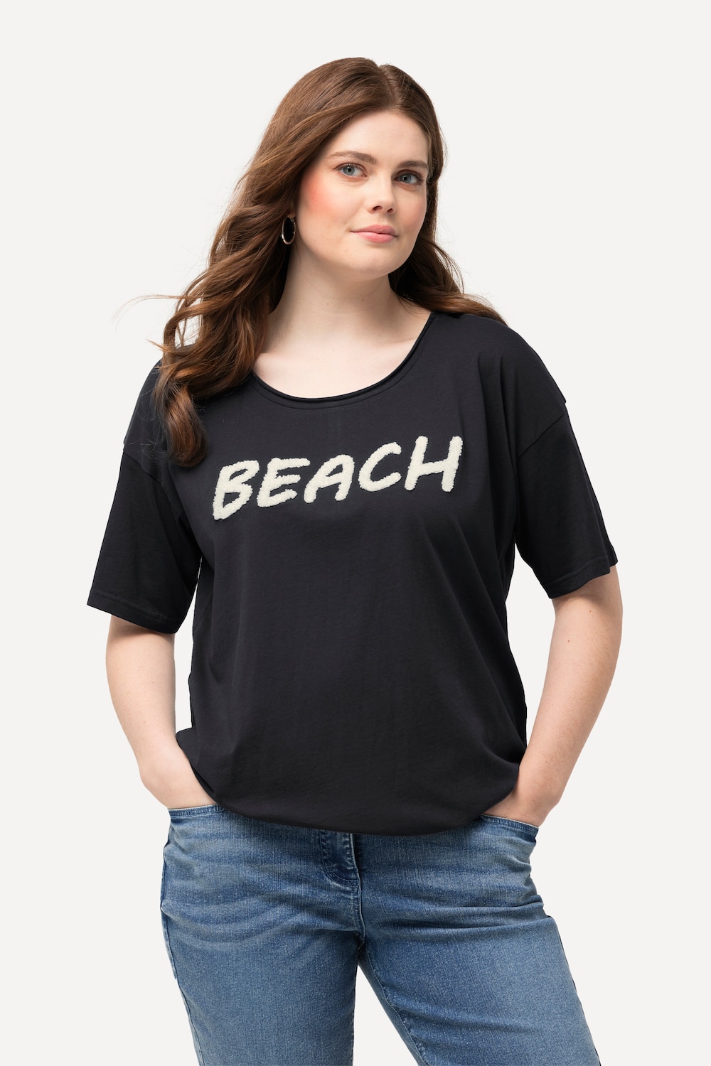 Große Größen T-Shirt, Damen, grau, Größe: 50/52, Baumwolle, Ulla Popken von Ulla Popken