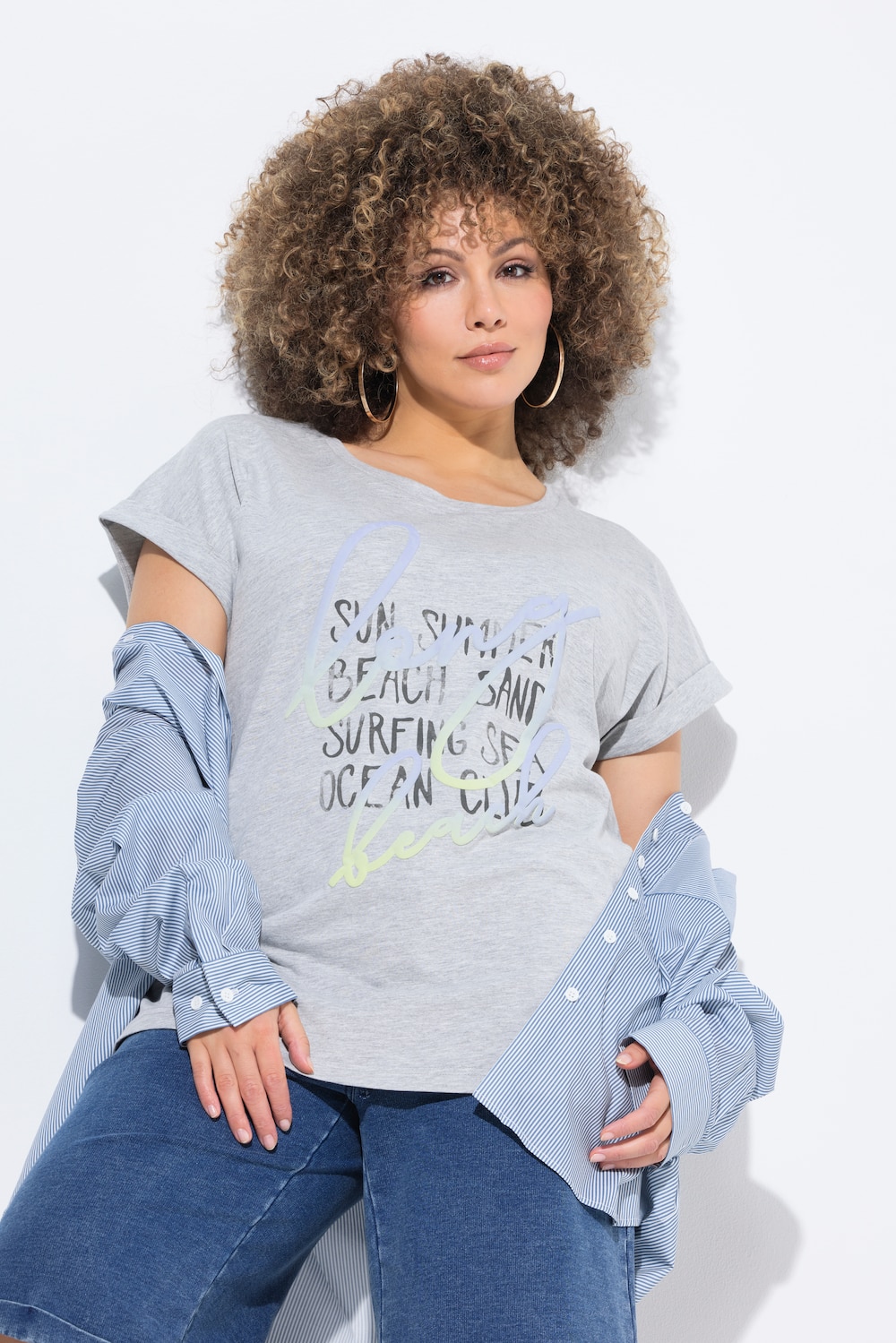 Große Größen T-Shirt, Damen, grau, Größe: 58/60, Baumwolle, Ulla Popken Große Größen T-Shirt, Damen, grau, Größe: 58/60, Baumwolle, Ulla Popken von Ulla Popken