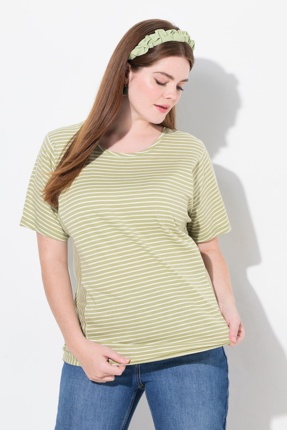 Große Größen T-Shirt, Damen, grün, Größe: 42/44, Baumwolle, Ulla Popken von Ulla Popken