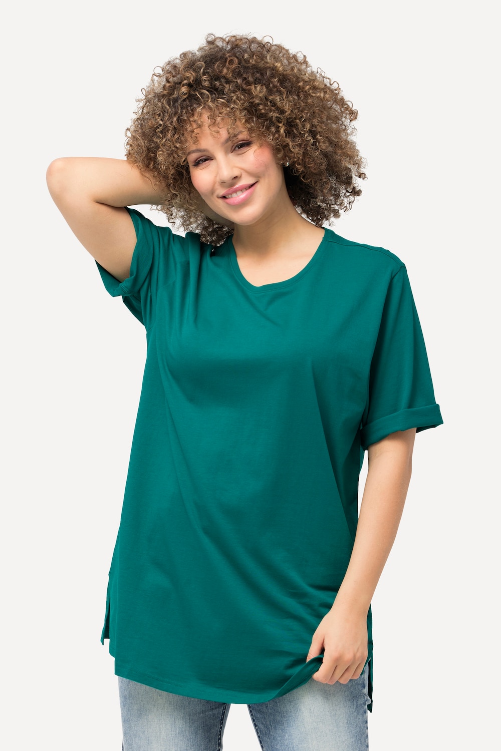 Große Größen T-Shirt, Damen, grün, Größe: 54/56, Baumwolle, Ulla Popken von Ulla Popken