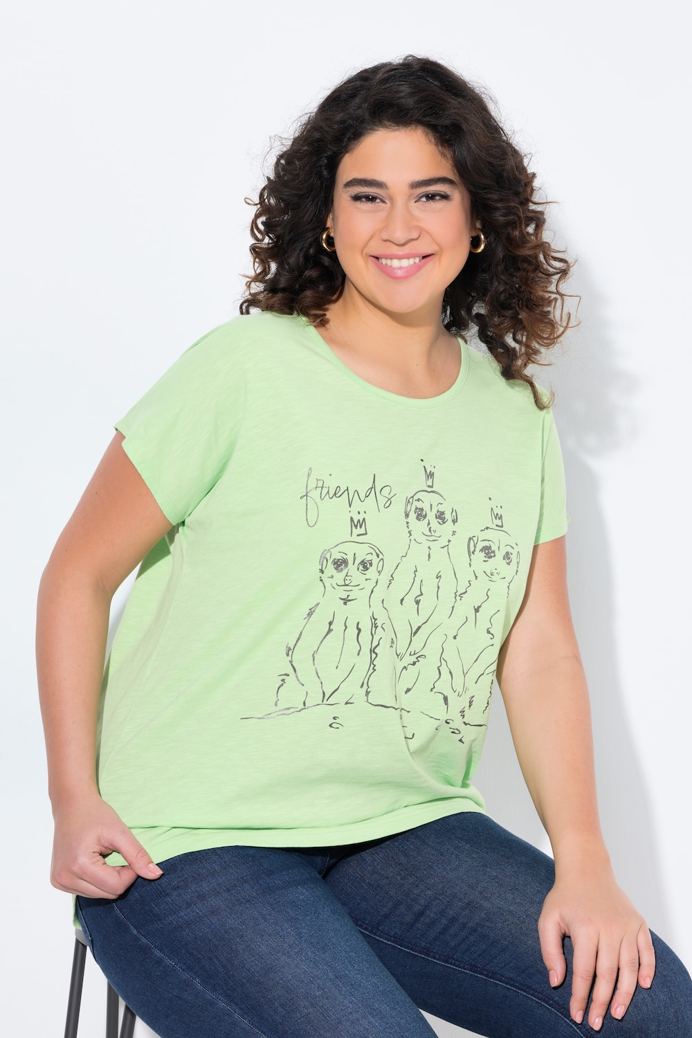 Große Größen T-Shirt, Damen, grün, Größe: 62/64, Baumwolle, Ulla Popken von Ulla Popken