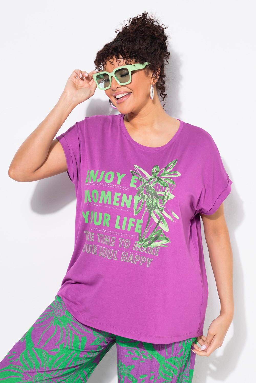 Große Größen T-Shirt, Damen, lila, Größe: 54/56, Viskose, Ulla Popken Große Größen T-Shirt, Damen, lila, Größe: 54/56, Viskose, Ulla Popken von Ulla Popken