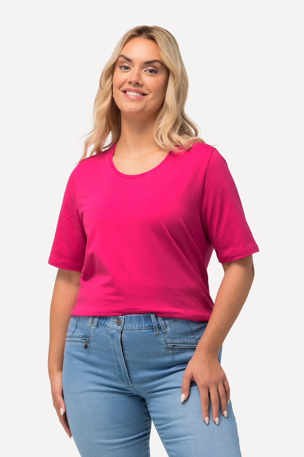 Große Größen T-Shirt, Damen, rosa, Größe: 42/44, Baumwolle, Ulla Popken von Ulla Popken