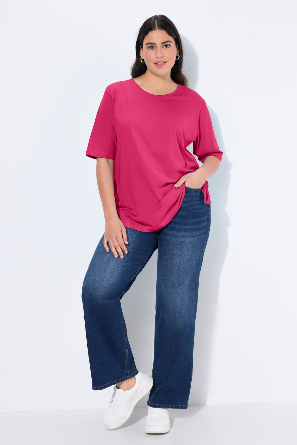 Große Größen T-Shirt, Damen, rosa, Größe: 42/44, Baumwolle, Ulla Popken von Ulla Popken