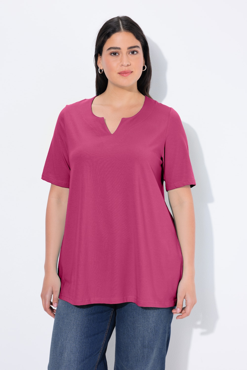 Große Größen T-Shirt, Damen, rosa, Größe: 46/48, Baumwolle, Ulla Popken von Ulla Popken