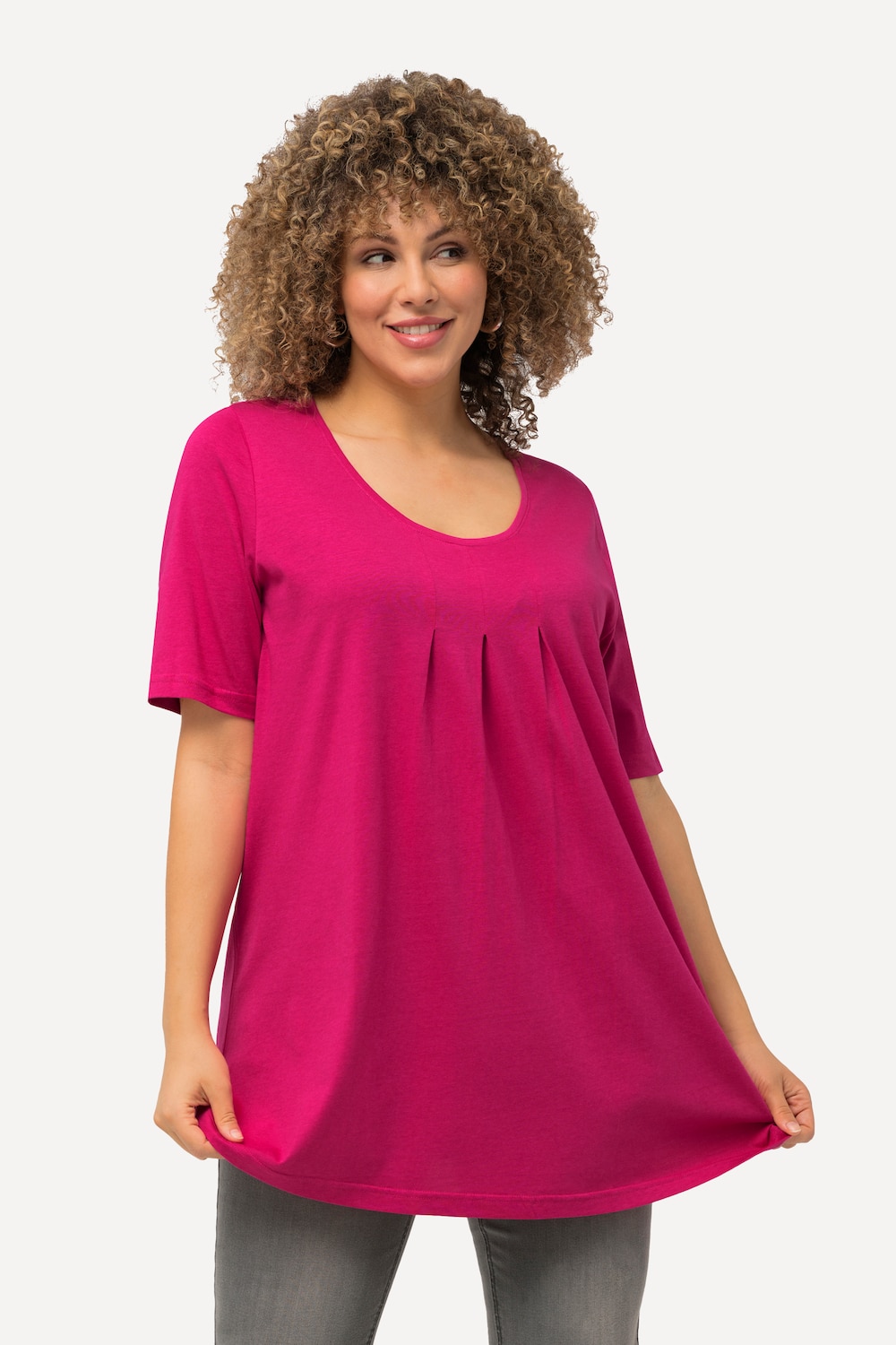 Große Größen T-Shirt, Damen, rosa, Größe: 46/48, Baumwolle/Synthetische Fasern, Ulla Popken von Ulla Popken