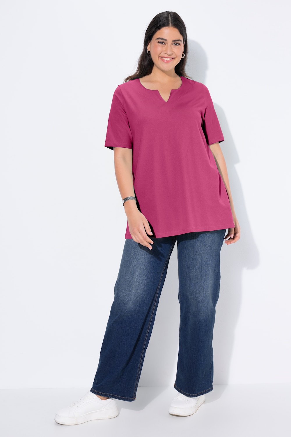 Große Größen T-Shirt, Damen, rosa, Größe: 58/60, Baumwolle, Ulla Popken von Ulla Popken