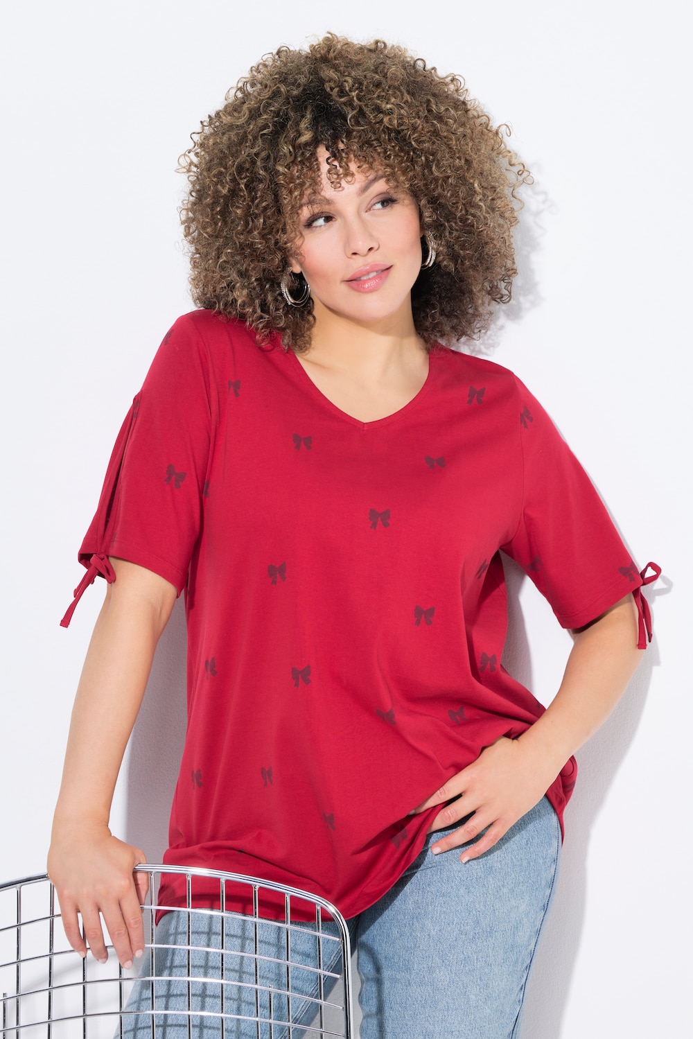 Große Größen T-Shirt, Damen, rot, Größe: 42/44, Baumwolle, Ulla Popken von Ulla Popken