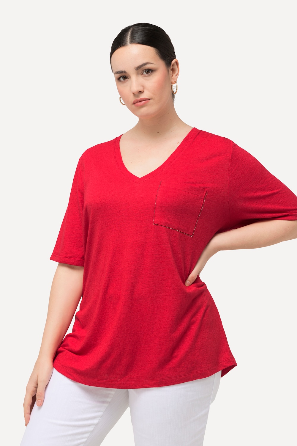 Große Größen T-Shirt, Damen, rot, Größe: 62/64, Leinen/Viskose, Ulla Popken Große Größen T-Shirt, Damen, rot, Größe: 62/64, Leinen/Viskose, Ulla Popken von Ulla Popken