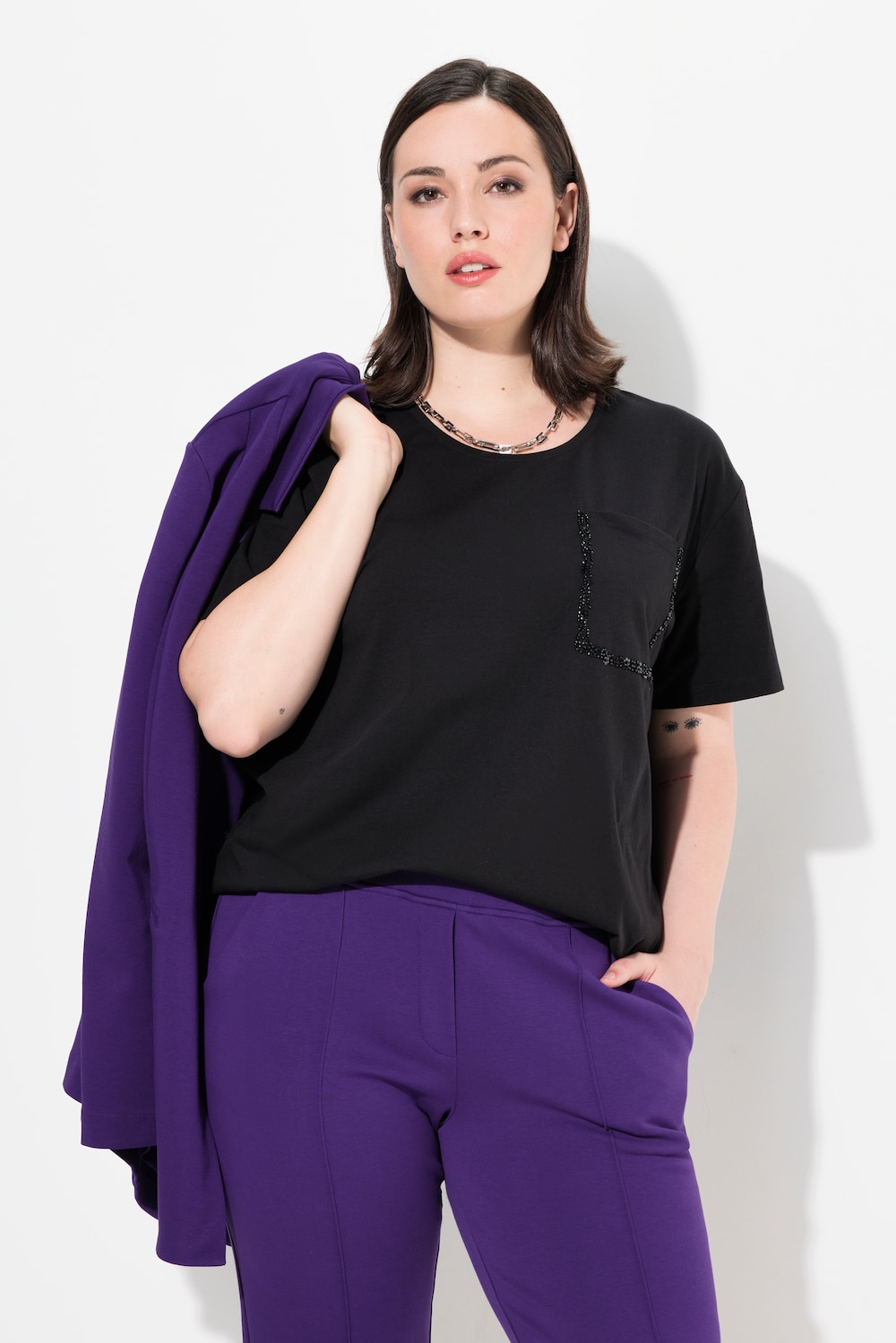 Große Größen T-Shirt, Damen, schwarz, Größe: 46/48, Baumwolle, Ulla Popken Große Größen T-Shirt, Damen, schwarz, Größe: 46/48, Baumwolle, Ulla Popken von Ulla Popken
