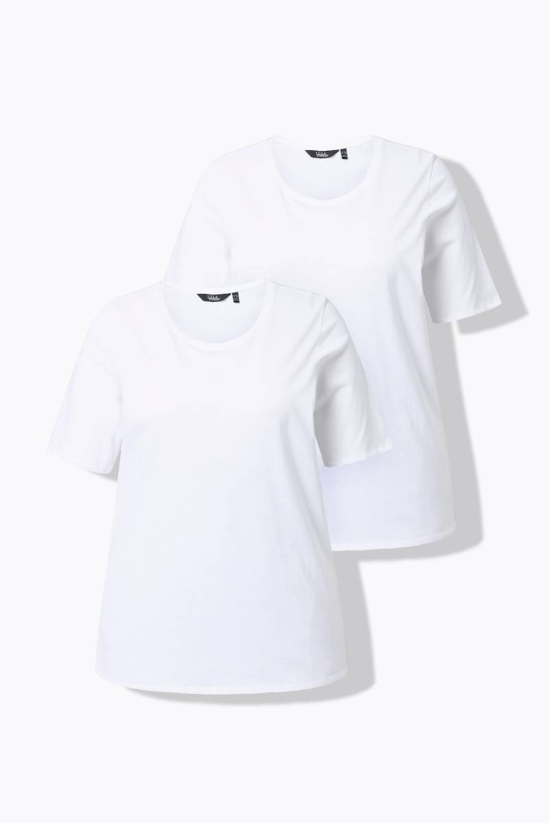 Große Größen T-Shirt Doppelpack, Damen, weiß, Größe: 58/60, Baumwolle, Ulla Popken von Ulla Popken