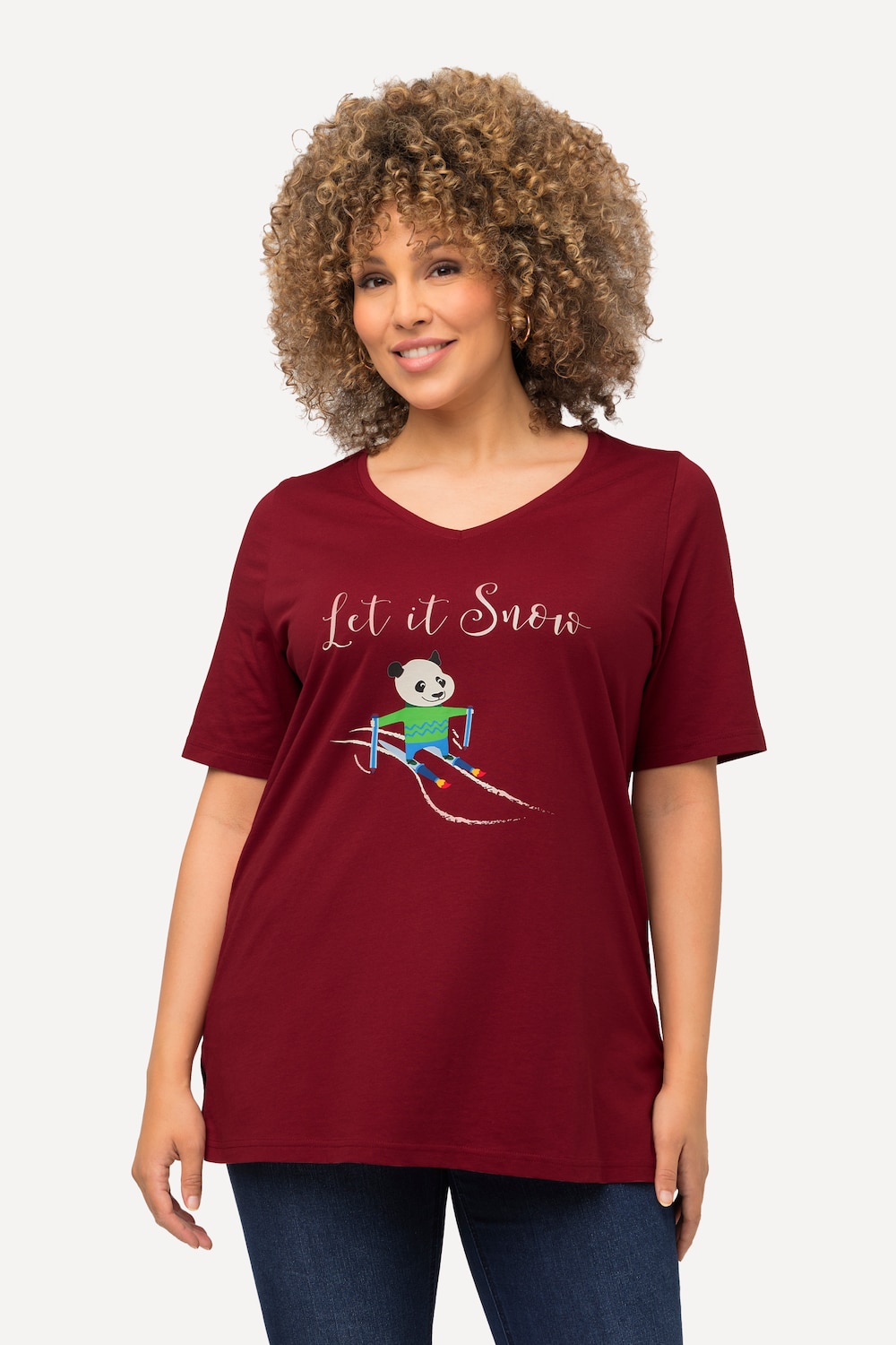 Große Größen Weihnachts-Shirt, Damen, rot, Größe: 54/56, Baumwolle, Ulla Popken von Ulla Popken