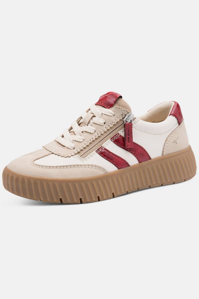 Große Größen Tamaris Leder-Sneaker, Damen, beige, Größe: 37, Sonstige/Synthetische Fasern/Leder, Ulla Popken von Ulla Popken