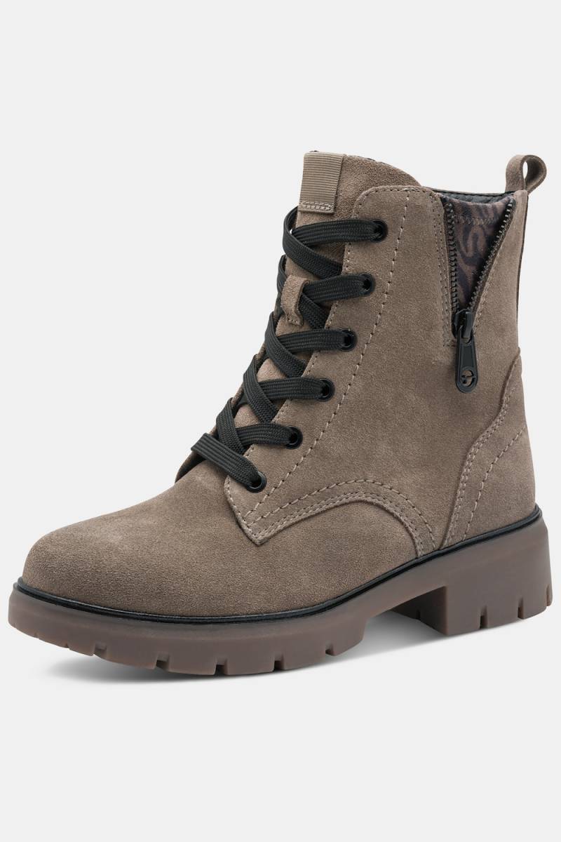 Große Größen Tamaris Leder-Stiefeletten, Damen, braun, Größe: 38, Leder/Sonstige/Synthetische Fasern, Ulla Popken von Ulla Popken