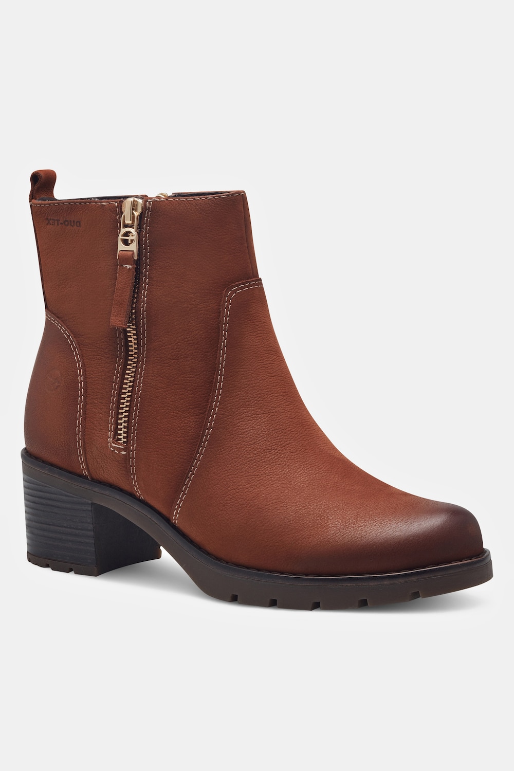 Große Größen Tamaris Leder-Stiefeletten, Damen, braun, Größe: 40, Polyester/Leder, Ulla Popken von Ulla Popken