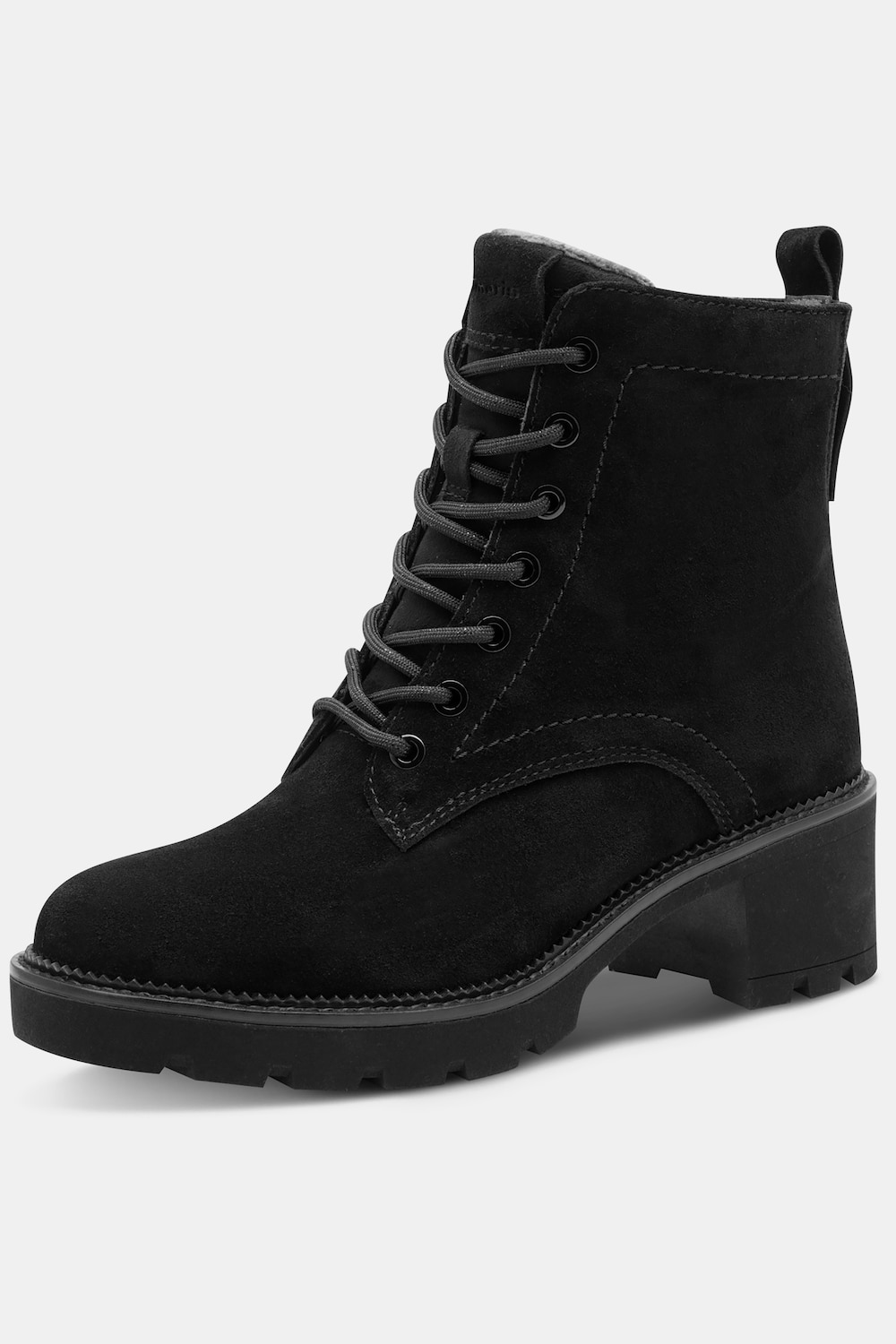 Große Größen Tamaris Leder-Stiefeletten, Damen, schwarz, Größe: 38, Leder/Synthetische Fasern/Polyester, Ulla Popken von Ulla Popken