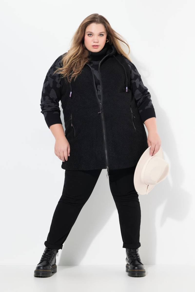 Große Größen Teddy-Longweste, Damen, schwarz, Größe: 54/56, Polyester, Ulla Popken von Ulla Popken