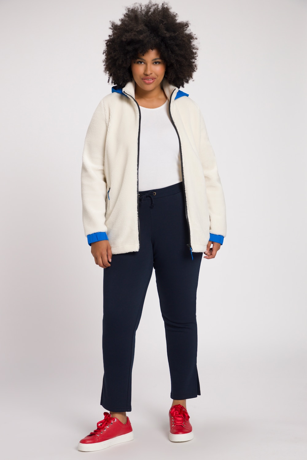 Große Größen Teddyjacke, Damen, weiß, Größe: 54/56, Polyester/Synthetische Fasern, Ulla Popken von Ulla Popken