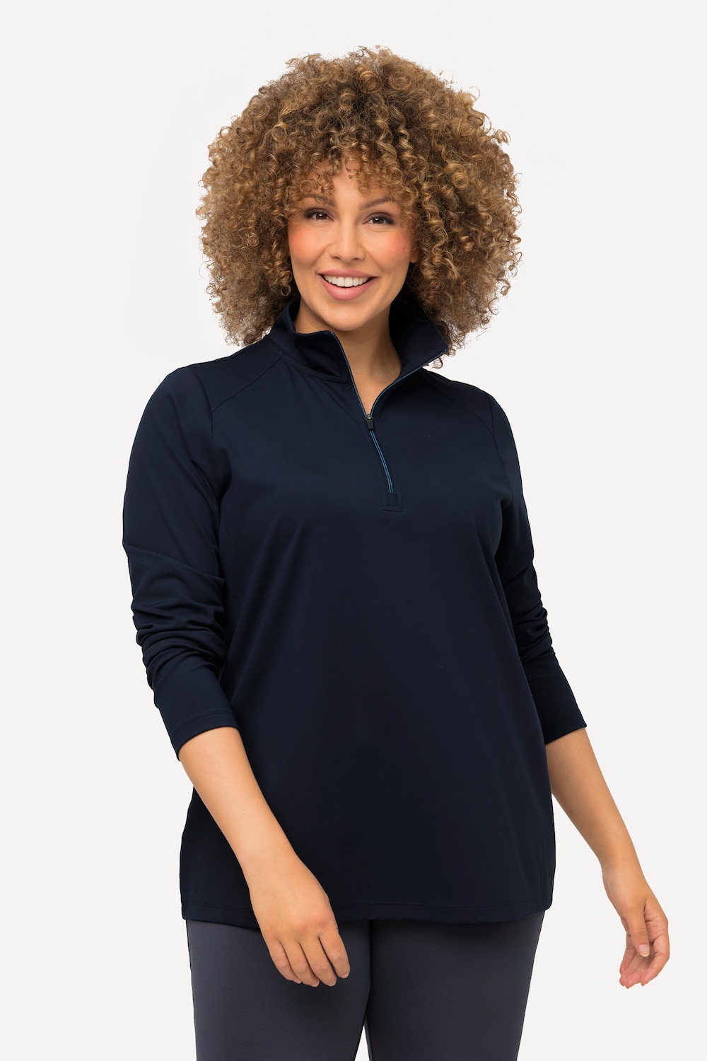 Große Größen Thermo-Shirt, Damen, blau, Größe: 42/44, Polyester/Elasthan, Ulla Popken von Ulla Popken