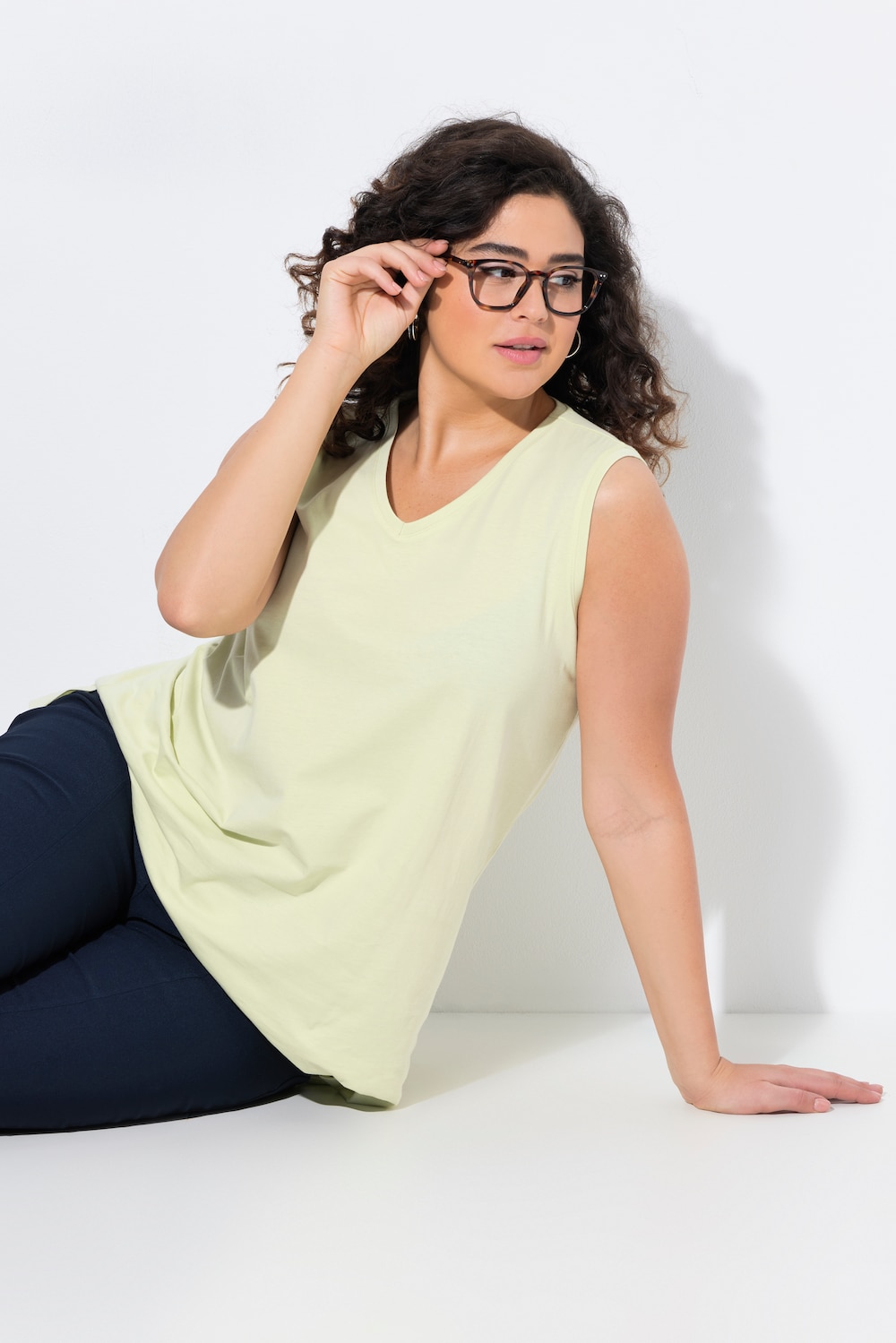 Große Größen Top, Damen, beige, Größe: 66/68, Baumwolle/Viskose, Ulla Popken von Ulla Popken