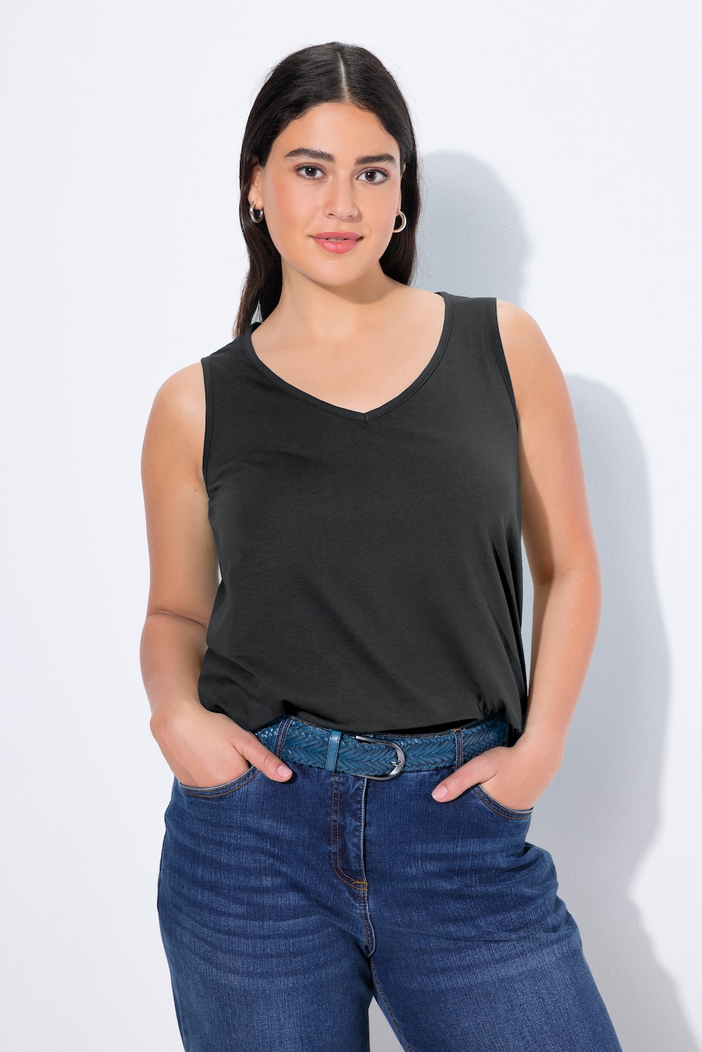 Große Größen Top, Damen, schwarz, Größe: 62/64, Baumwolle, Ulla Popken von Ulla Popken