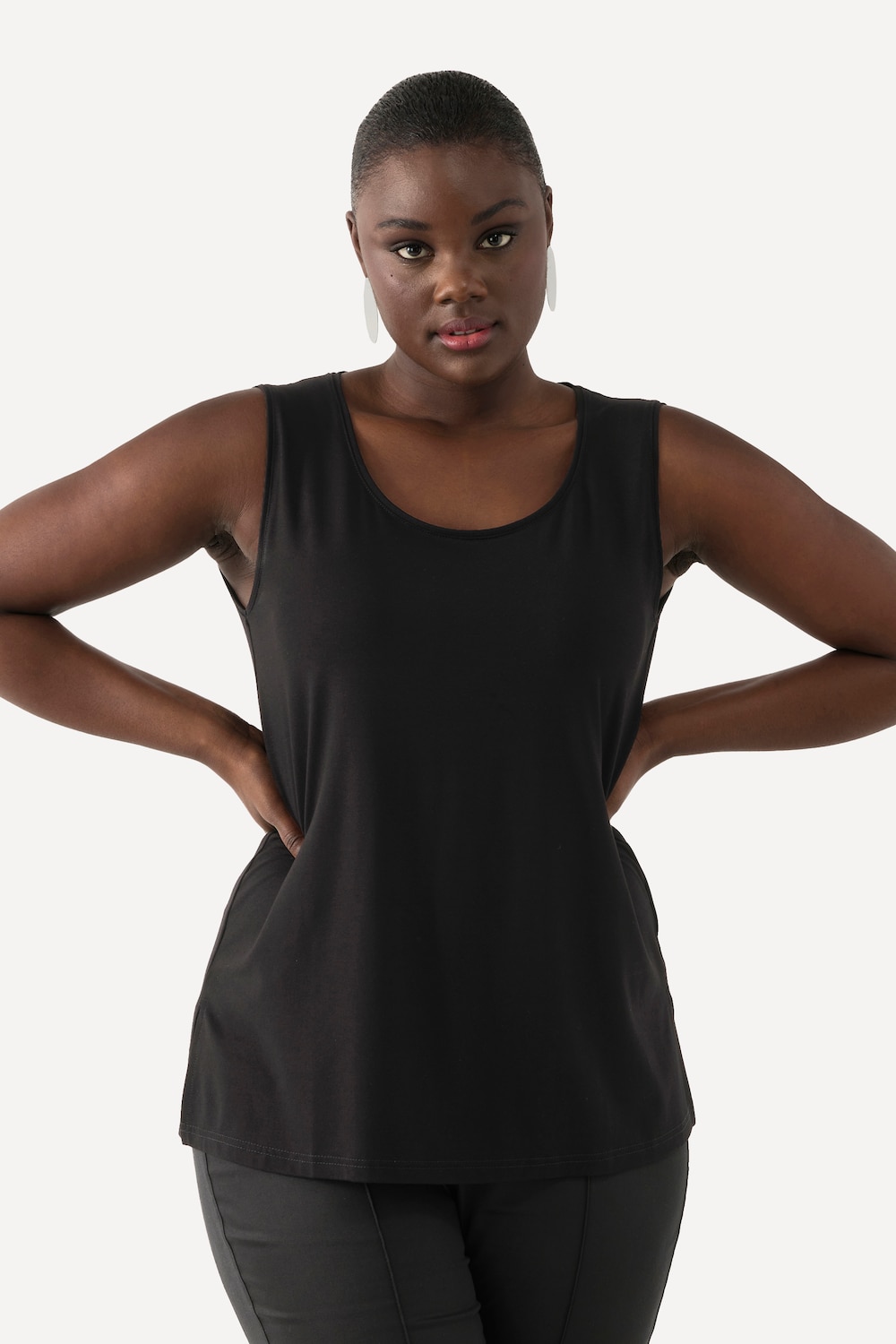 Große Größen Top, Damen, schwarz, Größe: 46/48, Viskose, Ulla Popken von Ulla Popken