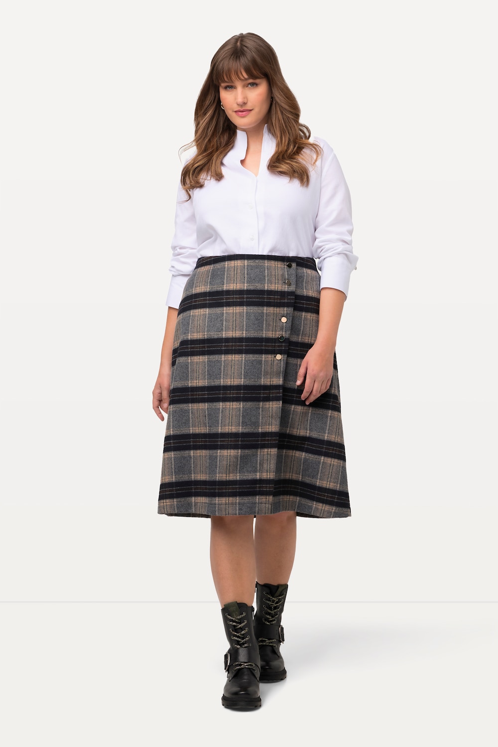 Große Größen Landhaus Kilt, Damen, weiß, Größe: 48, Polyester/Wolle, Ulla Popken Große Größen Landhaus Kilt, Damen, weiß, Größe: 48, Polyester/Wolle, Ulla Popken von Ulla Popken
