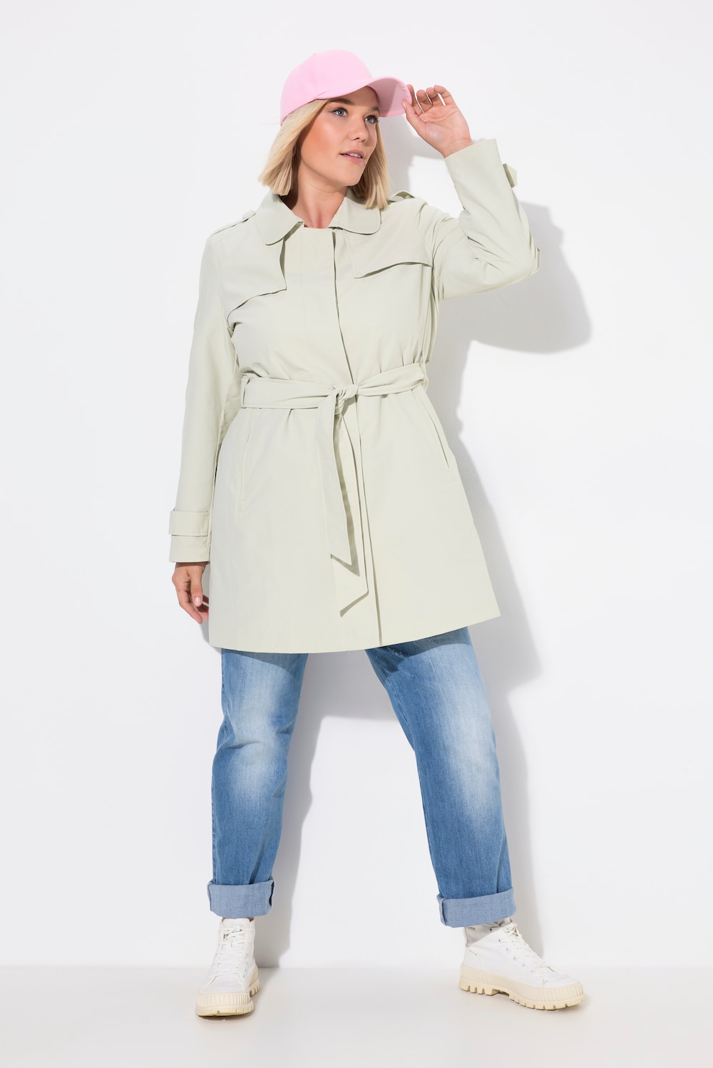 Große Größen Trenchcoat, Damen, beige, Größe: 46/48, Baumwolle/Synthetische Fasern, Ulla Popken von Ulla Popken