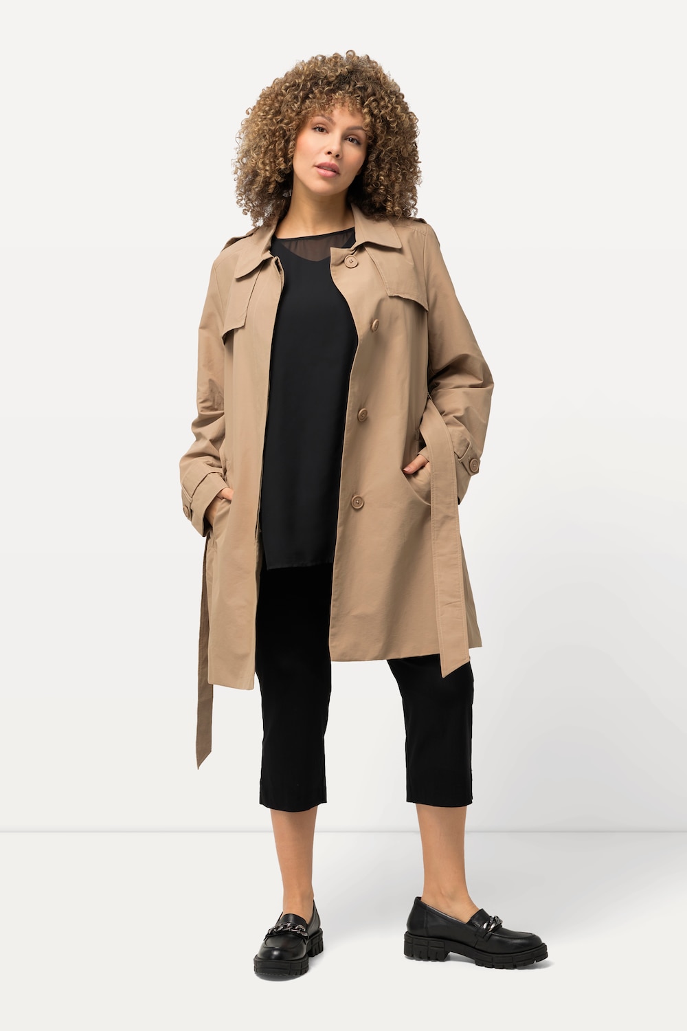 Große Größen Trenchcoat, Damen, braun, Größe: 54/56, Baumwolle/Synthetische Fasern, Ulla Popken von Ulla Popken