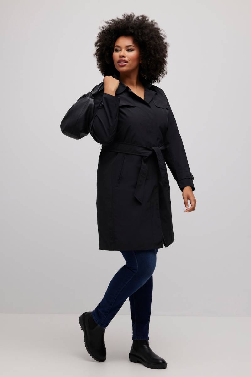Große Größen Trenchcoat, Damen, schwarz, Größe: 42/44, Baumwolle/Synthetische Fasern, Ulla Popken Große Größen Trenchcoat, Damen, schwarz, Größe: 42/44, Baumwolle/Synthetische Fasern, Ulla Popken von Ulla Popken