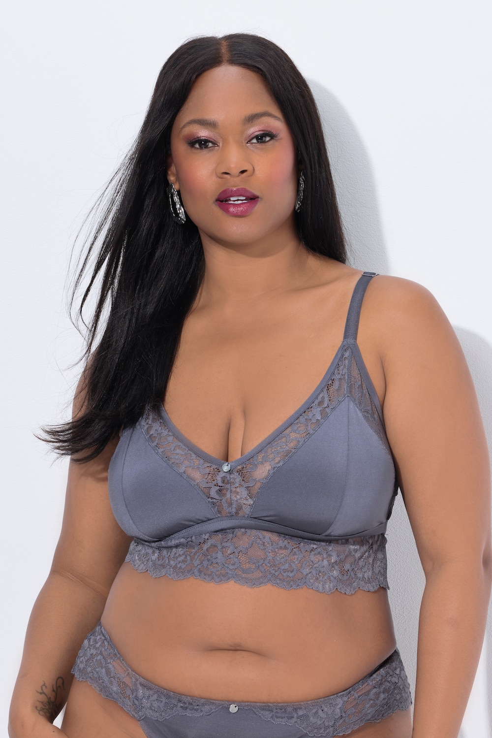 Große Größen TruYou Bralette, Damen, grau, Größe: 100A, Synthetische Fasern/Elasthan, Ulla Popken von Ulla Popken