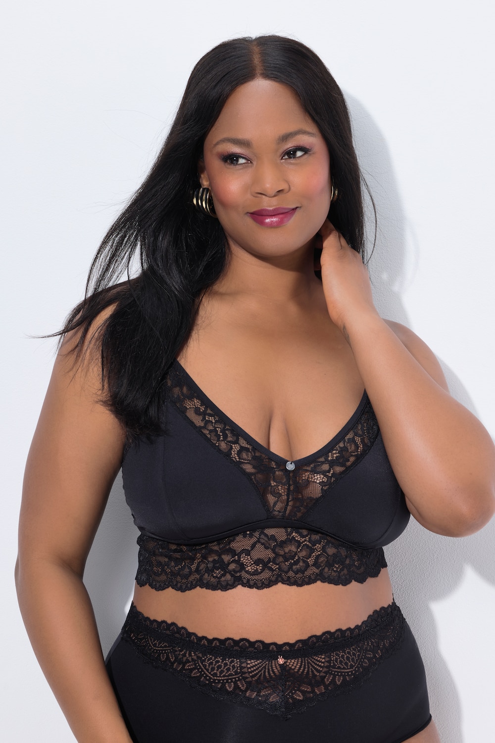 Große Größen TruYou Bralette, Damen, schwarz, Größe: 100C, Synthetische Fasern/Elasthan, Ulla Popken von Ulla Popken