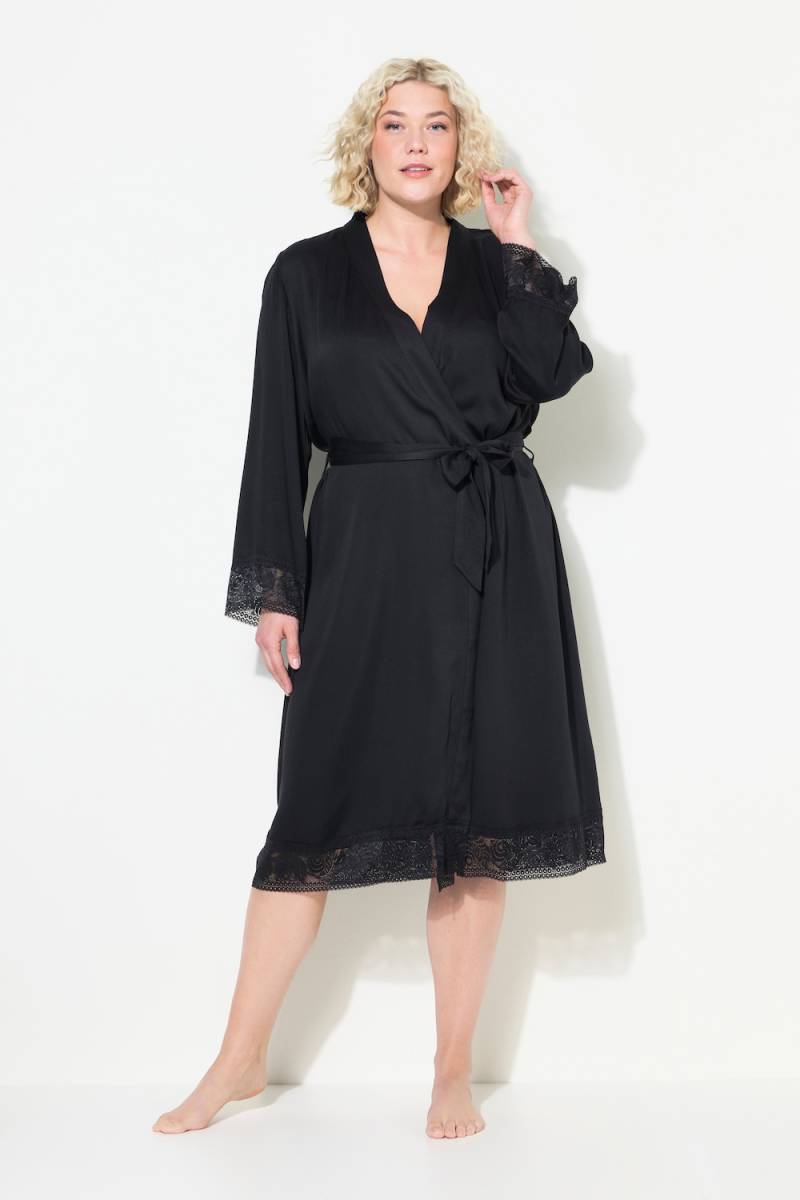 Große Größen TruYou Morgenmantel, Damen, schwarz, Größe: 58/60, Viskose/Synthetische Fasern/Elasthan, Ulla Popken von Ulla Popken