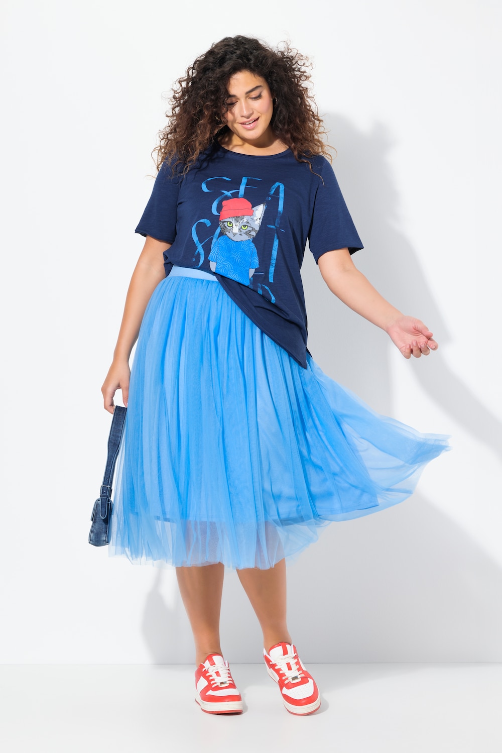 Große Größen Tüll-Midirock, Damen, blau, Größe: 54/56, Polyester, Ulla Popken Große Größen Tüll-Midirock, Damen, blau, Größe: 54/56, Polyester, Ulla Popken von Ulla Popken