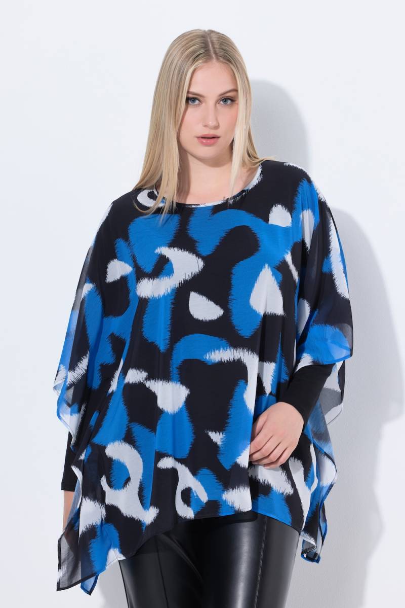 Große Größen Tunika, Damen, blau, Größe: 50/52, Polyester/Viskose, Ulla Popken von Ulla Popken