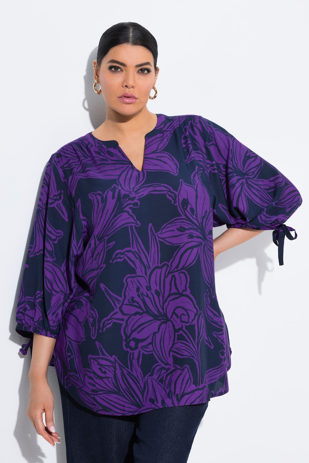 Große Größen Tunika, Damen, blau, Größe: 50/52, Viskose, Ulla Popken von Ulla Popken
