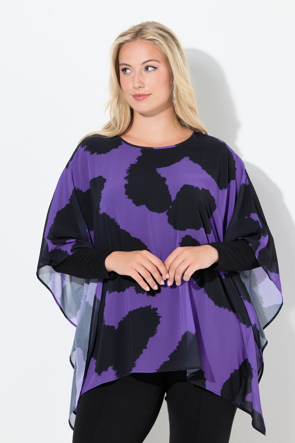 Große Größen Tunika, Damen, lila, Größe: 58/60, Polyester/Viskose, Ulla Popken von Ulla Popken