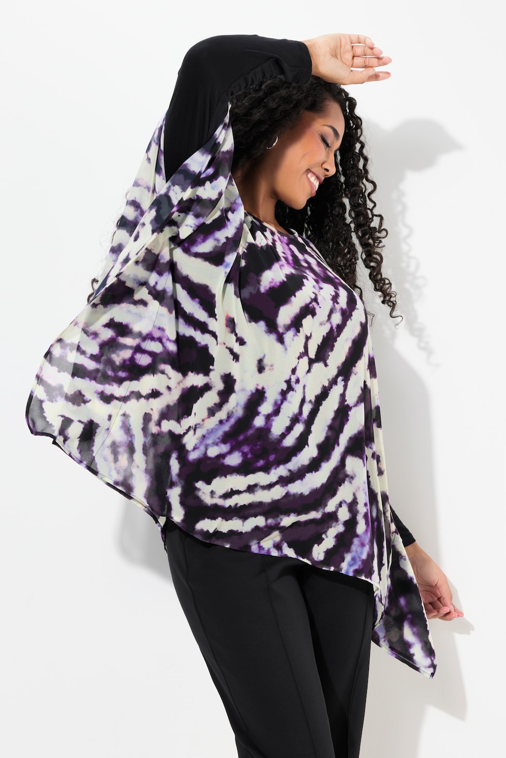 Große Größen Tunika, Damen, schwarz, Größe: 46/48, Polyester/Viskose, Ulla Popken von Ulla Popken