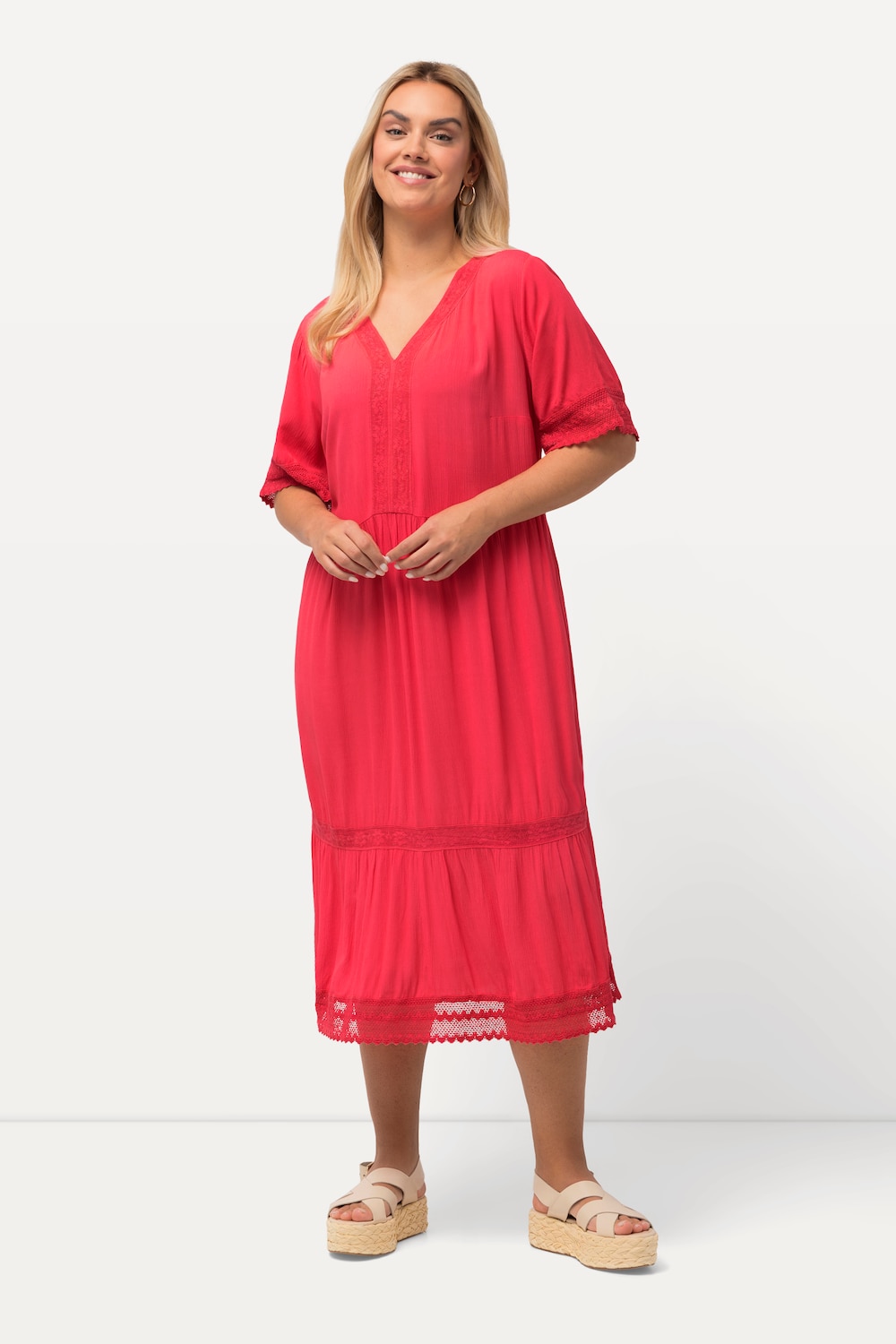 Große Größen Tunika-Midikleid, Damen, rosa, Größe: 54/56, Viskose, Ulla Popken von Ulla Popken