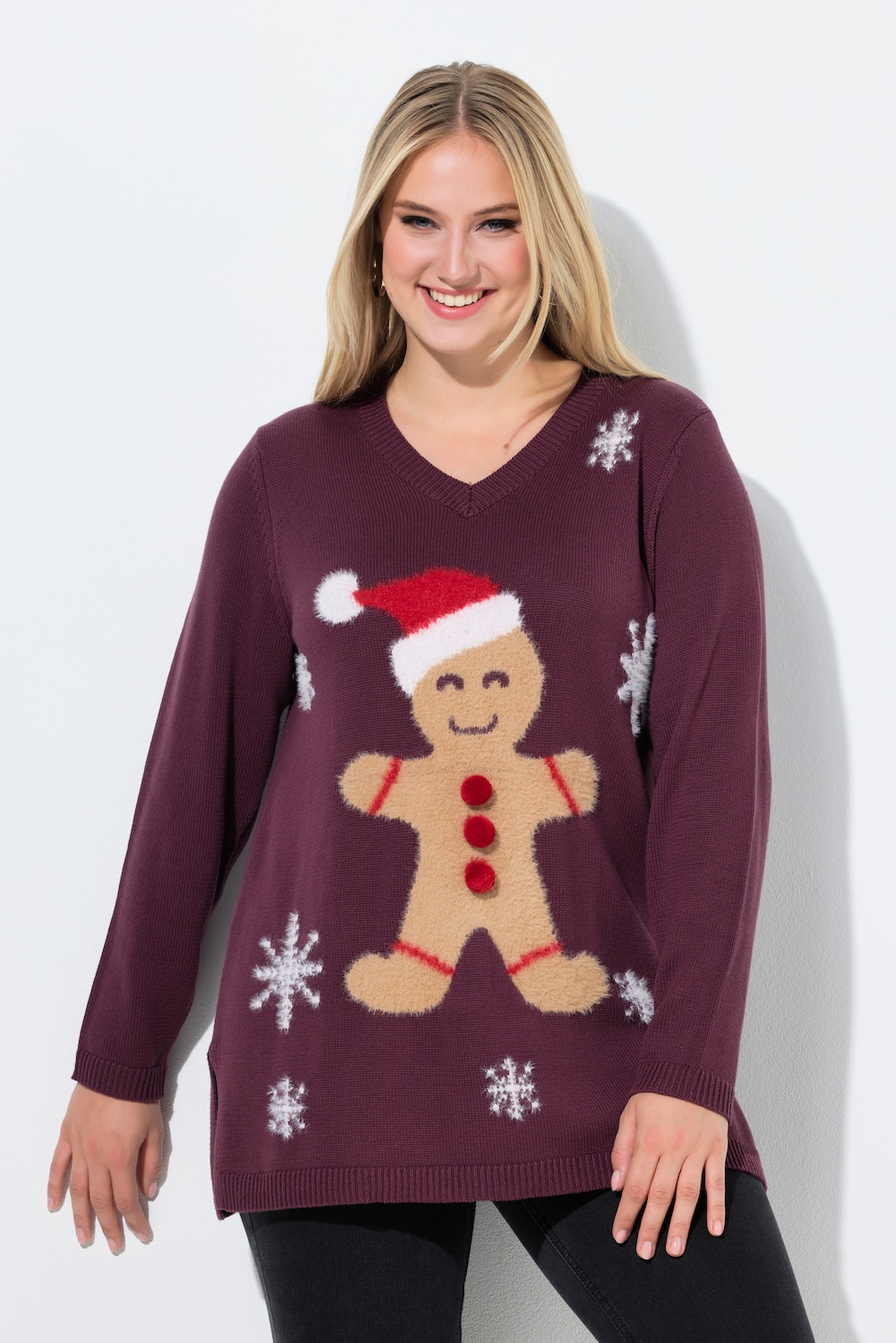 Große Größen Weihnachts-Pullover, Damen, rot, Größe: 50/52, Baumwolle/Synthetische Fasern, Ulla Popken Große Größen Weihnachts-Pullover, Damen, rot, Größe: 50/52, Baumwolle/Synthetische Fasern, Ulla Popken von Ulla Popken