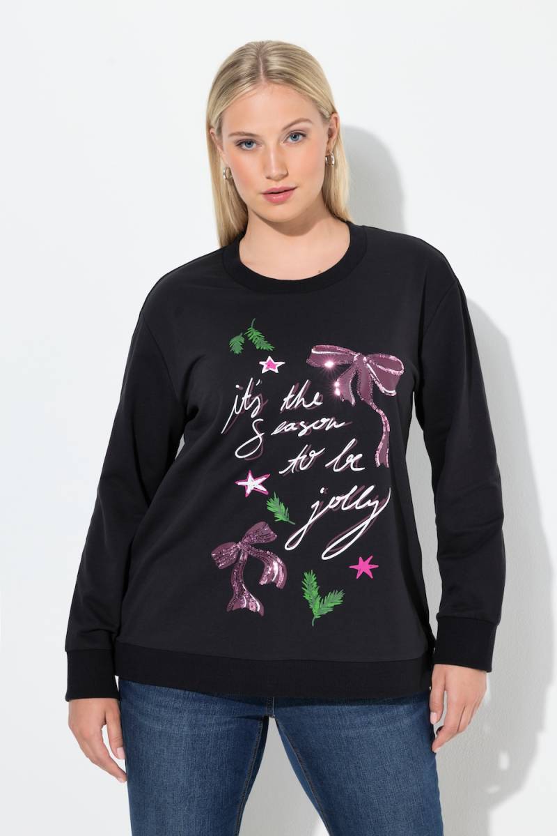 Große Größen Weihnachts-Sweatshirt, Damen, schwarz, Größe: 58/60, Baumwolle/Polyester, Ulla Popken von Ulla Popken