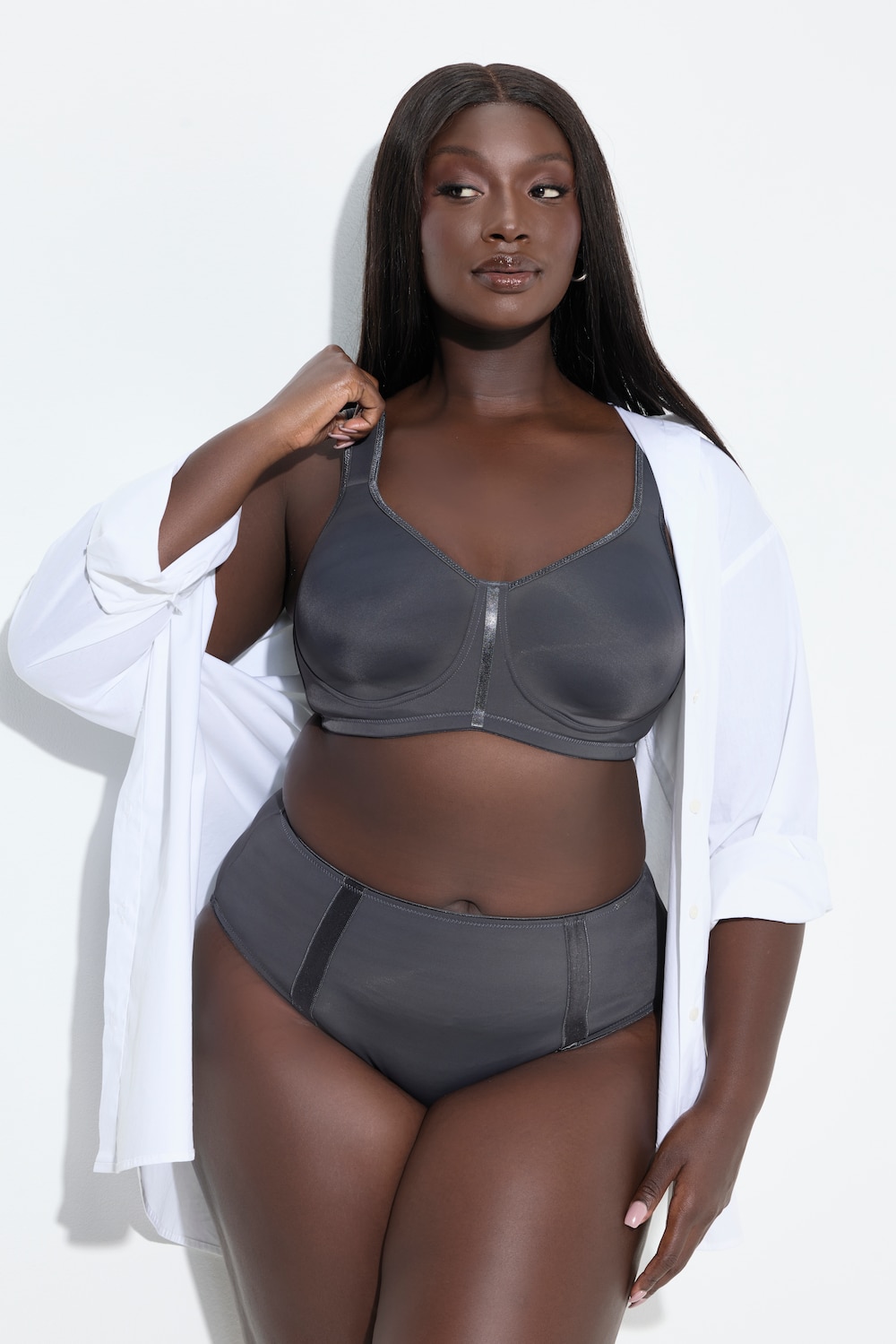 Große Größen Wellness-BH, Damen, grau, Größe: 90B, Synthetische Fasern/Elasthan, Ulla Popken von Ulla Popken