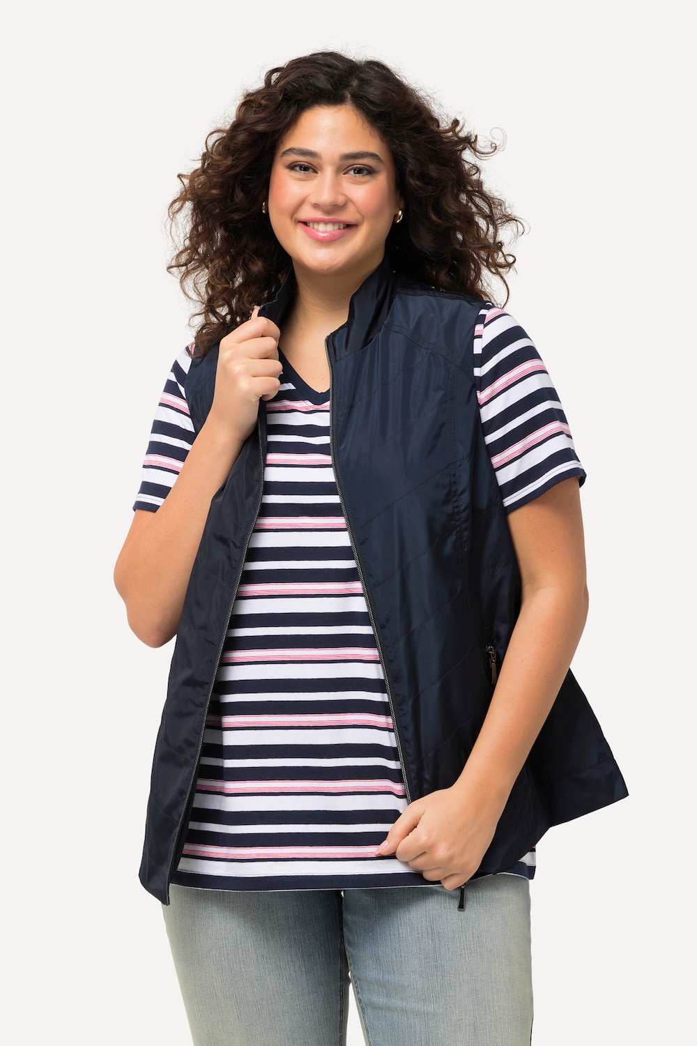 Große Größen Weste, Damen, blau, Größe: 46/48, Polyester, Ulla Popken von Ulla Popken