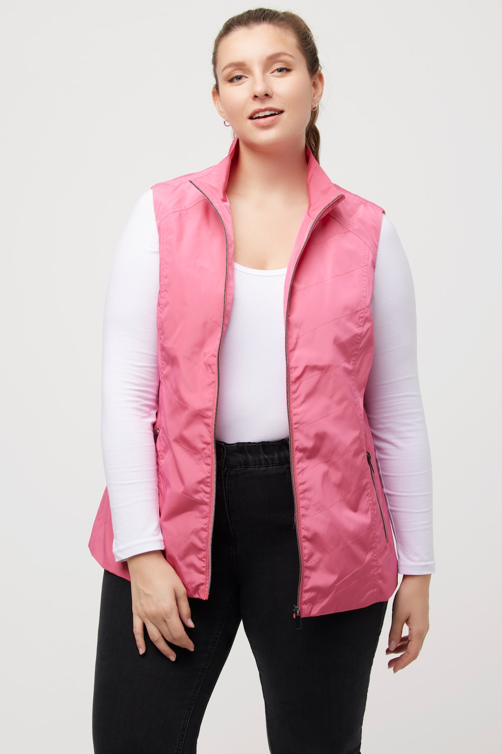 Große Größen Weste, Damen, rosa, Größe: 42/44, Polyester, Ulla Popken von Ulla Popken