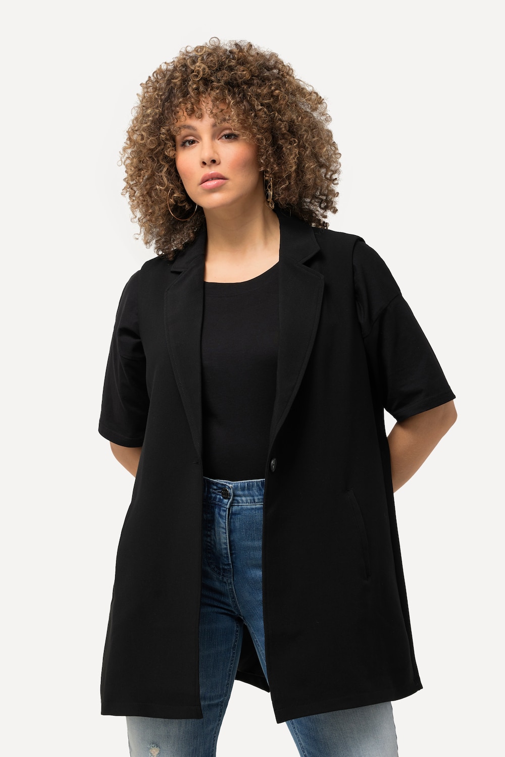 Große Größen Weste, Damen, schwarz, Größe: 46/48, Polyester/Viskose, Ulla Popken von Ulla Popken